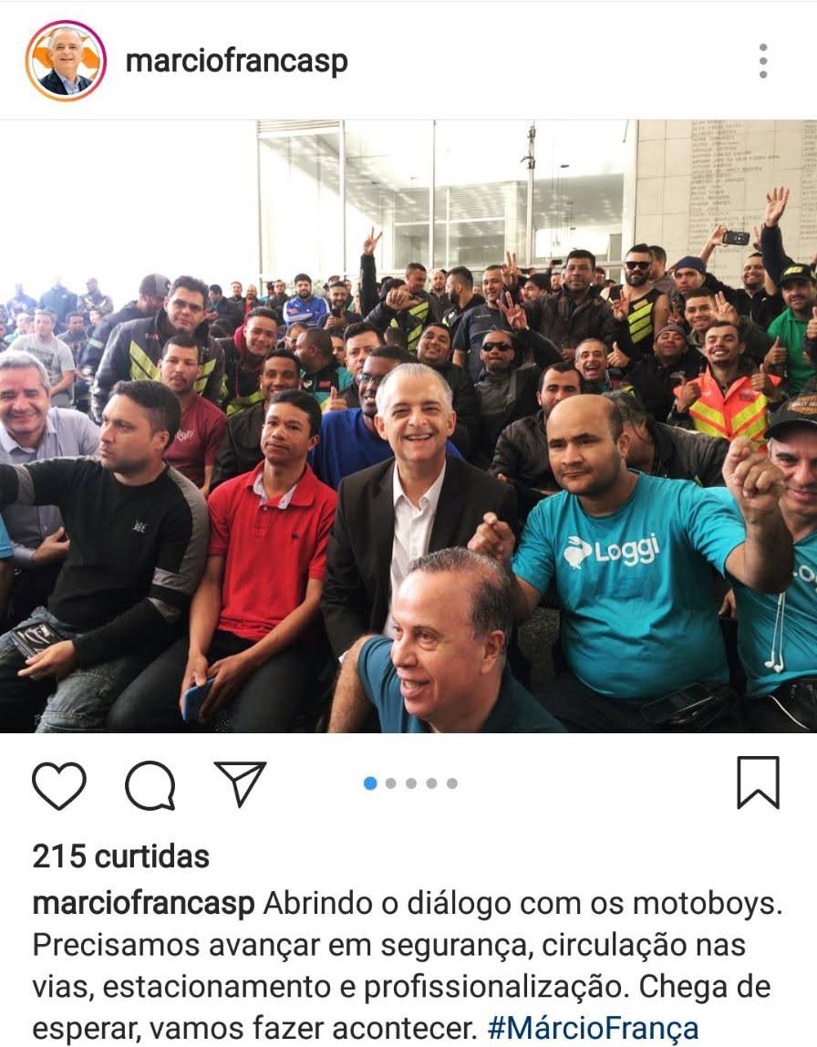 AMABR  Governador Márcio França recebe motofretistas de aplicativos